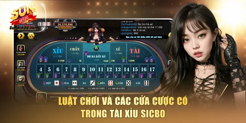 Luật chơi và các cửa cược có trong tài xỉu sicbo